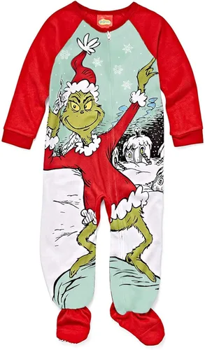 Miniatura 7 de The Grinch Dr. Seuss - Pijama de Navidad con pies para niños y niñas
