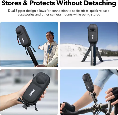 Miniatura 5 de SYMIK Estuche cápsula para Insta360 X5 / X4 Air (para la tapa de lente original), resistente al agua, a los golpes, bolsa de viaje portátil, estuche