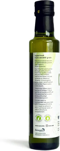 Miniatura 5 de Seeds of Wellness - Aceite de semilla de chía orgánico, bio nutrientes esenciales, ácidos grasos Omega-3 ALA a base de plantas, prensado en frío
