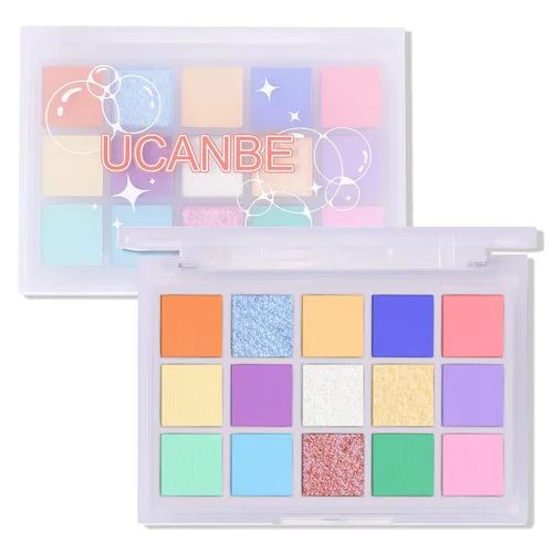 Miniatura 23 de UCANBE Paleta de sombra de ojos ahumada en negro, 15 colores de sombras de ojos oscuras brillantes mate metálicas, kit de sombras de ojos altamente