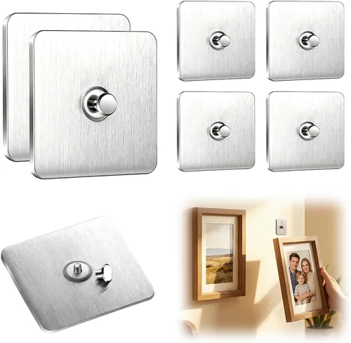 Miniatura 15 de Ganchos adhesivos sin taladros, colgadores de fotos mejorados sin clavos, ganchos adhesivos de montaje en pared para colgar, ganchos de pared sin