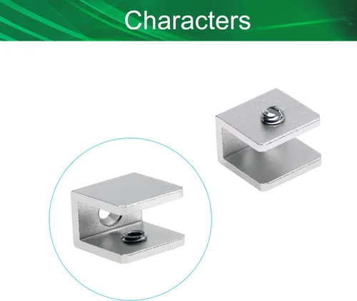 Miniatura 3 de Soporte de estante de vidrio ajustable de aleación de aluminio, soporte de clip de abrazadera de gabinete de puerta rectangular para 0.197-0.315 in