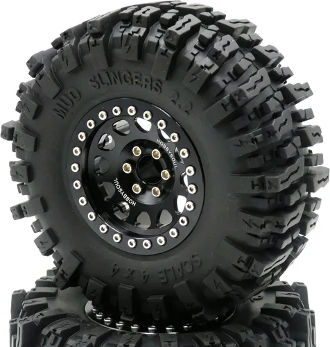 Miniatura 4 de HOBBYSOUL RC Crawler 2.2 Beadlock Ruedas y neumáticos de 4.882 in de alto, suaves y pegajosos, llantas hexagonales de 0.472 in para actualizaciones