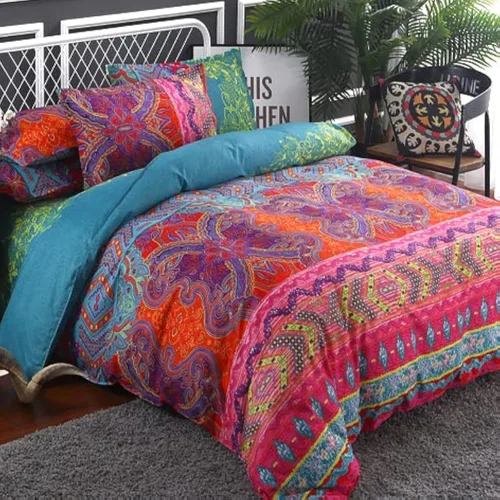 Miniatura 7 de WONGS BEDDING Juego de edredón bohemio tamaño Queen, juego de edredón alternativo bohemio reversible de microfibra ultrasuave, 3 piezas