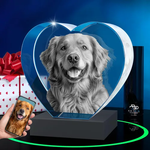 Miniatura 30 de ArtPix 3D Foto de cristal, regalos conmemorativos personalizados para perros con tu propia foto para los amantes de los perros, dueños de mascotas