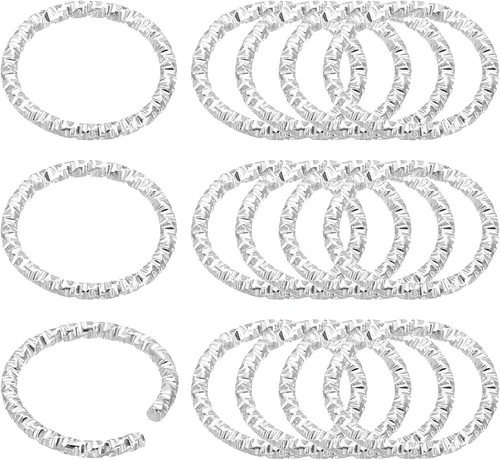 Miniatura 13 de PATIKIL Anillo con dije de copa de vino de 0.05 x 0.59 pulgadas, paquete de 100 aretes de metal con cuentas trenzadas, anillos abiertos, dorado