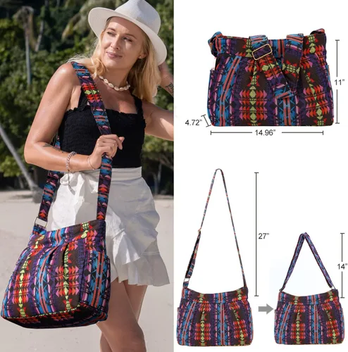 Miniatura 2 de Bolso bandolera de hombro tipo mensajero de tela duradera y casual grande