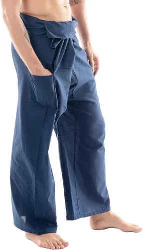 Miniatura 2 de CandyHusky Pantalones de pescador tailandés, pantalones de pirata de algodón para hombre, pantalones de descanso, pantalones samurái, disfraz gitano