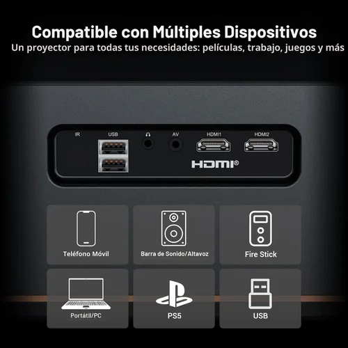 Miniatura 8 de Proyector de decodificación ANSI 4K 2000 con WiFi y Bluetooth, cine en casa de película HAPPRUN con enfoque automático, pantalla de 300 pulgadas