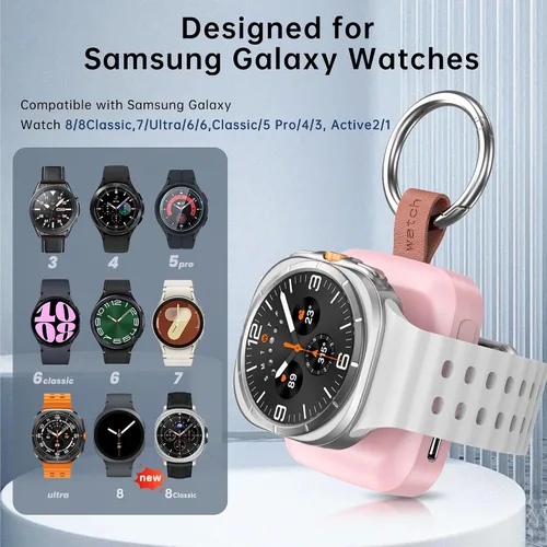 Miniatura 2 de Cargador magnético inalámbrico para Samsung Galaxy Watch 8, cargador magnético inalámbrico de 1200 mAh para Samsung Galaxy Watch 8/8 Classic/Ultra