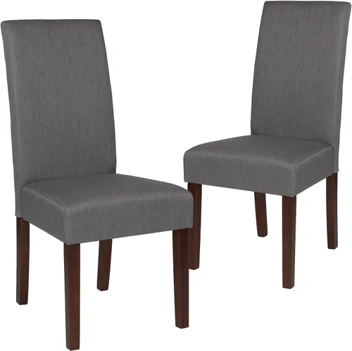 Miniatura 27 de Flash Furniture Greenwich Series Black LeatherSoft - Silla de comedor Parsons de mediados de siglo con parte trasera tapizada