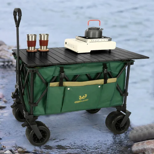 Miniatura 6 de Whitsunday Carro plegable, gran capacidad, 400 libras, ruedas todo terreno, carro utilitario resistente para jardinería, compras, pesca, campamento