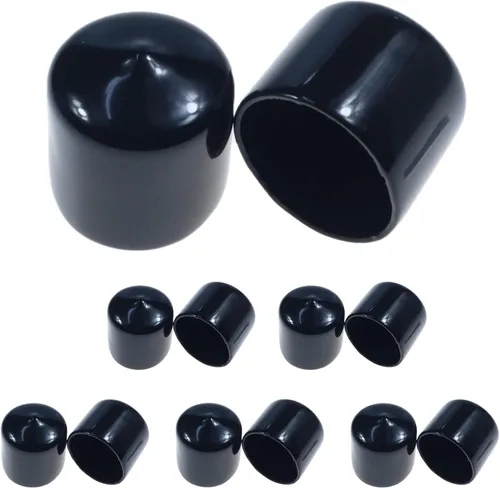 Miniatura 12 de Acocony Tapones de goma redondos de 1 pulgada, tapones de plástico de PVC flexible para agujeros redondos, color negro, paquete de 12