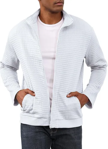 Miniatura 12 de Oymyakon Chaqueta deportiva ligera para hombre, estilo casual, elegante, estilo bombardero, con cremallera, con bolsillos