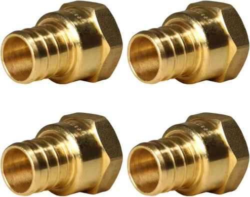 Miniatura 10 de XFITTING Adaptador roscado NPT hembra de 3/4 pulgadas Pex x 1/2 pulgadas, adaptador hembra de crimpado Pex B, latón, puerto completo, 2 piezas