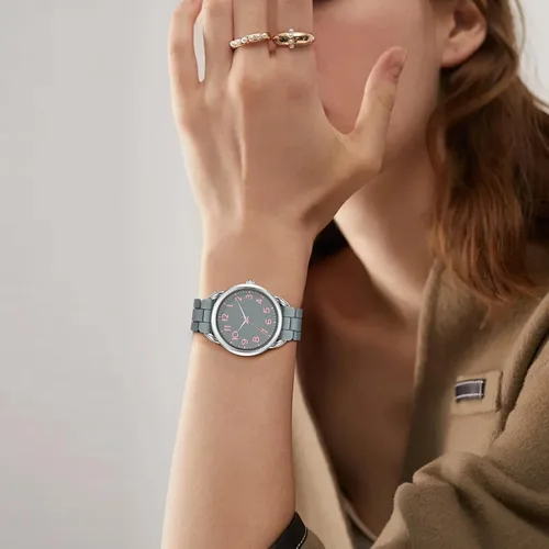 Miniatura 6 de Asan Ge Reloj resistente al agua para mujer, elegante correa de silicona para muñecas de mujer de 5 a 7 pulgadas, esfera de 1.417 in con números