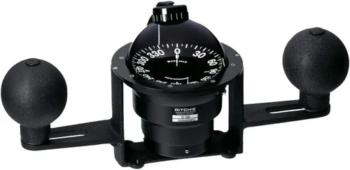 Ritchie YB-600 Globemaster Brújula de acero para barco - montada en yugo - Negro