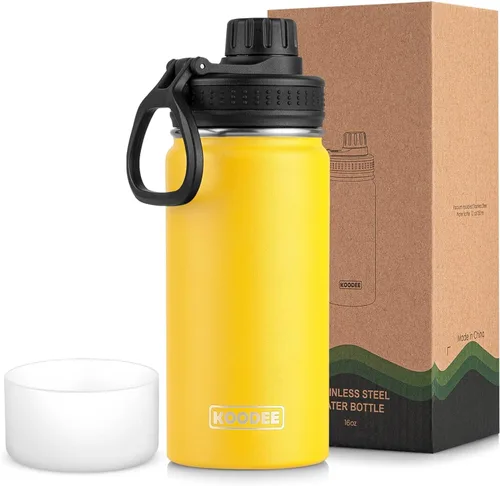 Miniatura 71 de koodee Insulated Water Bottle, 32 oz Stainless Steel Double Wall Vacuum Wide Mouth Sport Bottle with Leakproof Spout Lid (Navy)