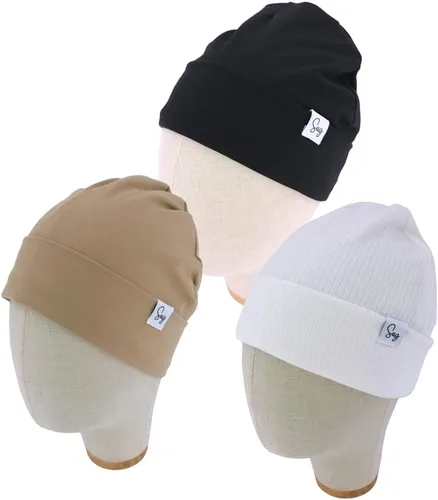 Miniatura 75 de Gorro de punto para recién nacido, para niños y niñas, con forro de satén sedoso, gorro para niños pequeños