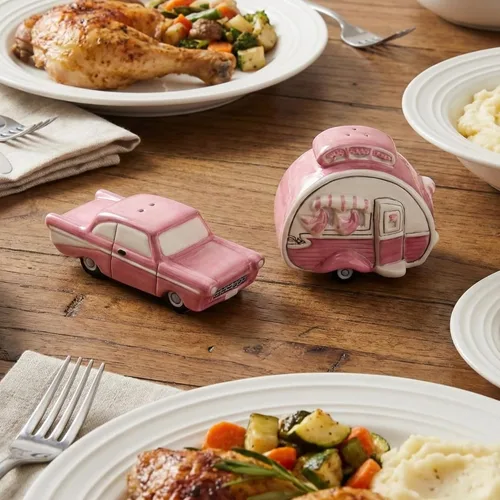 Miniatura 2 de Retro Camper - Juego de sal y pimienta, color rosa