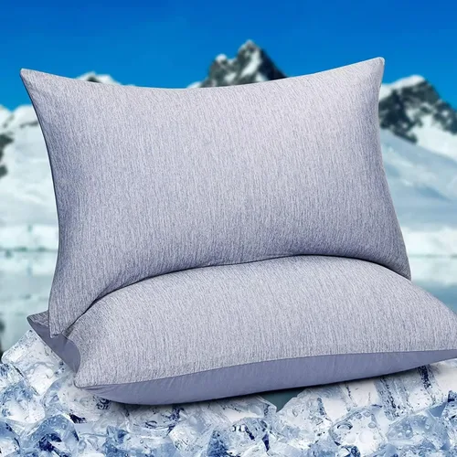 Miniatura 15 de HOMFINE Fundas de almohada refrescantes de tamaño estándar - Fibra de enfriamiento Q-Max 0.439 de doble cara para protector de almohada, funda