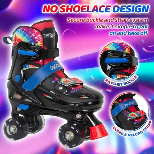 Miniatura 3 de Nattork Patines de Ruedas para Niños y Niñas, Patines Cuádruples de 4 Tallas Ajustables para Niños con Ruedas que se Iluminan - Maravilloso Regalo