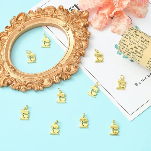 Miniatura 5 de Stiesy Dijes de latón dorado para hacer joyas, colgantes a granel para collares, pulseras, aretes, manualidades, Vidrio, Sin piedra preciosa
