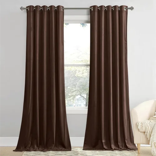 Miniatura 52 de StangH Cortinas de terciopelo gris para cocina de 63 pulgadas, 2 paneles de cortinas de terciopelo de lujo suaves para oscurecer la habitación