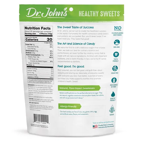Miniatura 2 de Dr. John's Healthy Sweets Creamsicle Swirl - Caramelo duro con cero azúcar, sin colorantes, a base de plantas, apto para keto, 100 unidades, bolsa