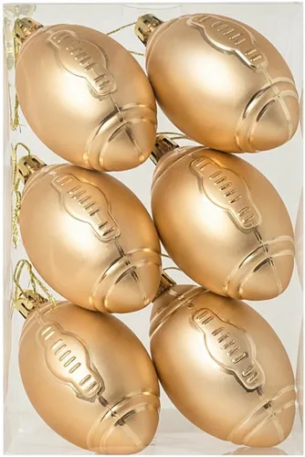 Miniatura 8 de Ochine 6 bolas de Navidad de fútbol con temática de pelota de Navidad, bolas decorativas colgantes de fútbol de Navidad, adornos de árbol de Navidad