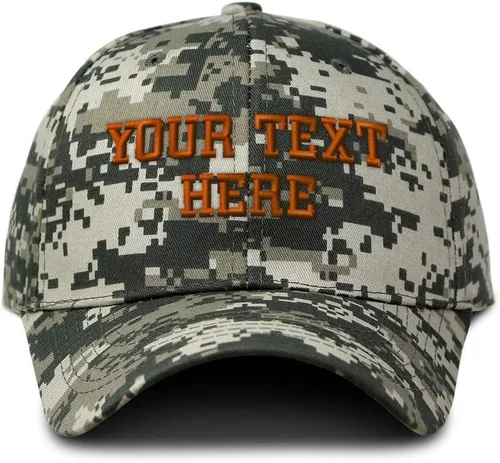 Miniatura 8 de Gorra de béisbol de camuflaje con texto personalizable, gorras de caza/papá para hombres y mujeres