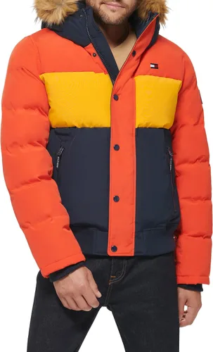 Miniatura 11 de Tommy Hilfiger Chaqueta Bomber de Esnórquel Acolchada de Tela Ártica para Hombre (Estándar y Tallas Grandes)