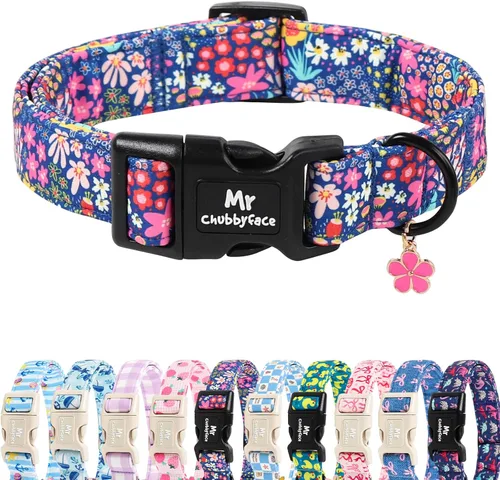 Miniatura 12 de MR.CHUBBYFACE· Collar de perro de primavera y verano, lindos collares de perro de limón verde, collar ajustable de tela natural suave para perros