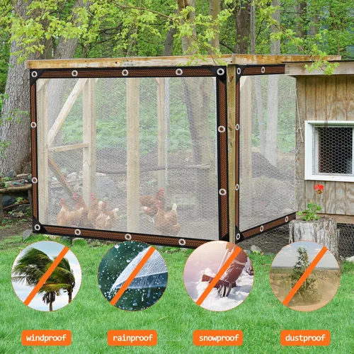 Miniatura 4 de ZYP Lona resistente transparente impermeable de 4x6 pies para jardín al aire libre, lona de vinilo transparente con ojales, lona impermeable