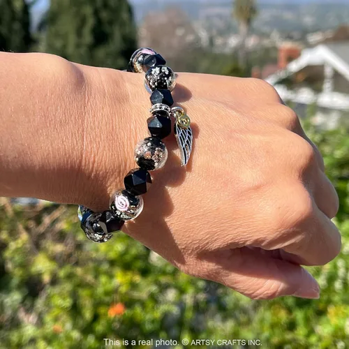 Miniatura 8 de ARTSY Crafts Glow in the Dark Firefly Beads + Natural Gemstone Bracelets, Handmade in USA