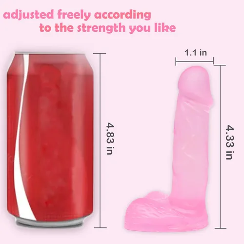 Miniatura 3 de Consolador pequeño realista de 4 pulgadas, tapón anal para principiantes, consolador anal suave con eje curvado y bolas, juguete sexual para adultos