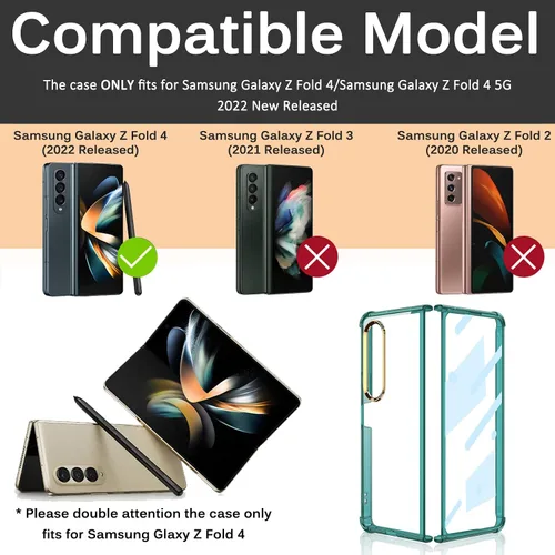 Miniatura 2 de Miimall Funda para Samsung Galaxy Z Fold 4 con protector de pantalla, carcasa protectora completa ultra fina, suave, a prueba de golpes, protector