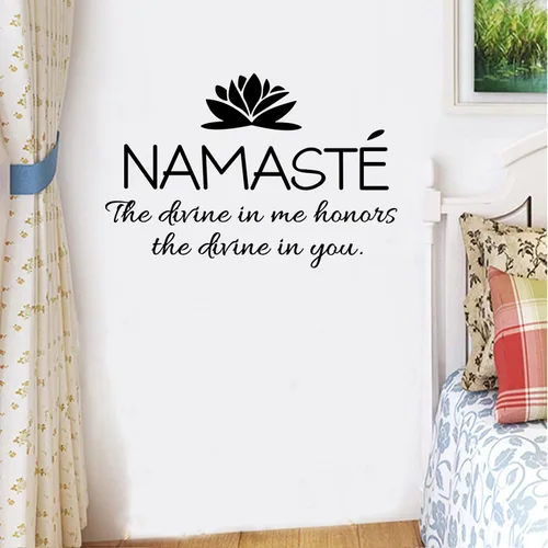 Miniatura 4 de Namaste The Divine in Me Honors The Divine in You - Adhesivos de vinilo removibles para bricolaje, cita inspiradora mural para dormitorio, sala