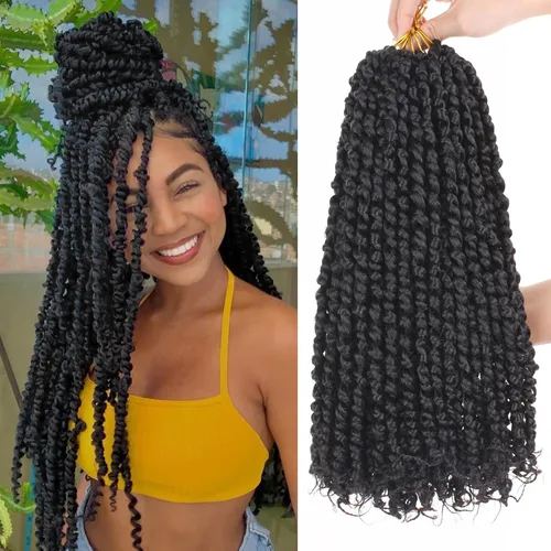 Miniatura 26 de Leeven Cabello de Ganchillo para Mujeres 16 Pulgadas Cabello de Passion Twist Pre-Retorcido 8 Paquetes Ombre Marrón Pre-Enrollado Bomb Crochet #T30