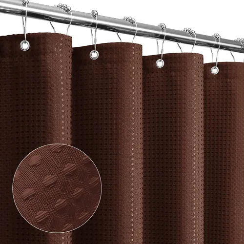 Miniatura 23 de Gibelle Cortina de Ducha Pequeña para Cabina 36 x 72 pulgadas, Cortina de Ducha de Tela Texturizada de Tejido Gofre Medio Estrecho para Baño, Beige