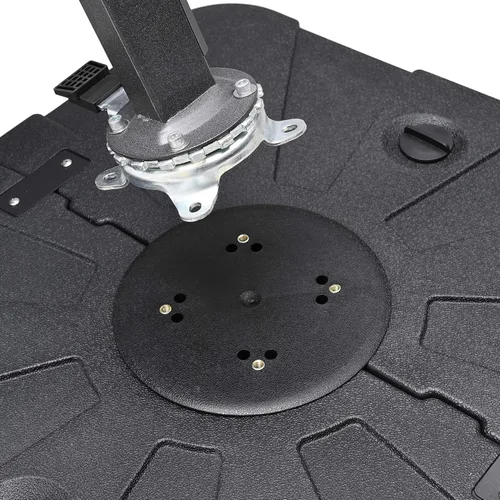 Miniatura 5 de LOKATSE HOME Base cuadrada para sombrilla de 220 libras, soporte ponderado de arena/agua para exteriores, soporte voladizo para terraza, jardín