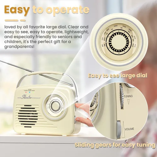 Miniatura 7 de Radio FM, tarjeta USB/SD, altavoz Bluetooth con sintonización manual, cumpleaños, aire libre, pesca, yoga, fiesta, campamento, reproductor portátil