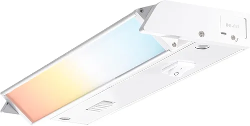 PARMIDA - Iluminación LED giratoria para debajo del gabinete, instalación cableada o enchufable, 10 pulgadas, 7W, 5CCT seleccionable por color, 2700