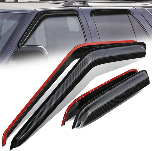Miniatura 29 de Auto Dynasty 4 piezas viseras de ventana con patrón de fibra de carbono compatibles con Chrysler PT Cruiser 2001-2010, deflectores de ventana