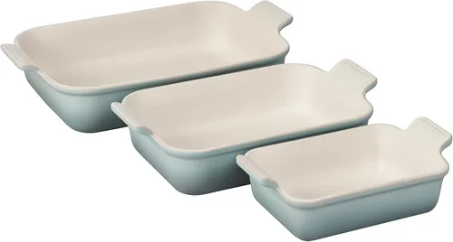 Miniatura 7 de Le Creuset - Set de 3 platos rectangulares de cerámica Heritage, alcachofa