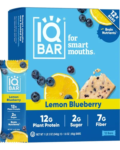 Miniatura 16 de IQBAR - Barras de proteínas para el cerebro y el cuerpo a base de plantas - Banana y nuez - 24 unidades - Keto, veganas, bajas en carbohidratos
