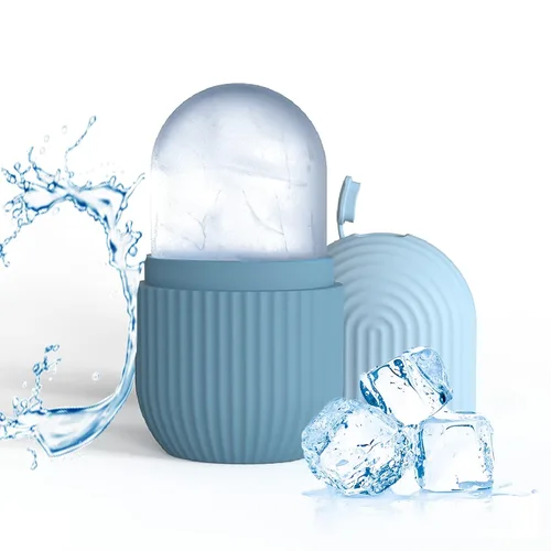 Miniatura 10 de Joyeee Rodillo facial de hielo, molde de silicona reutilizable, masaje facial, belleza facial, herramientas para el cuidado de la piel, aplica hielo