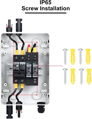 Miniatura 6 de DIHOOL Caja de interruptor de desconexión de panel solar Caja de disyuntor de CC de 40 amperios, caja combinadora de 1000 V PV para RV