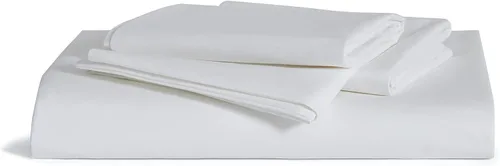 Miniatura 2 de Brooklinen Juego de sábanas de satén de lujo (3 piezas), tamaño California King, blanco, 100% algodón, incluye 1 sábana bajera y 2 fundas de Blanco