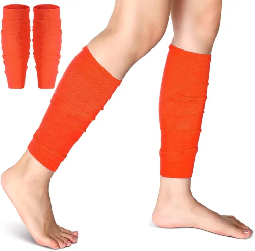 Miniatura 6 de Panitay 4 pares de mangas de pierna para acompañar calcetines de compresión de pantorrilla para fútbol, fútbol, baloncesto, combina con tu